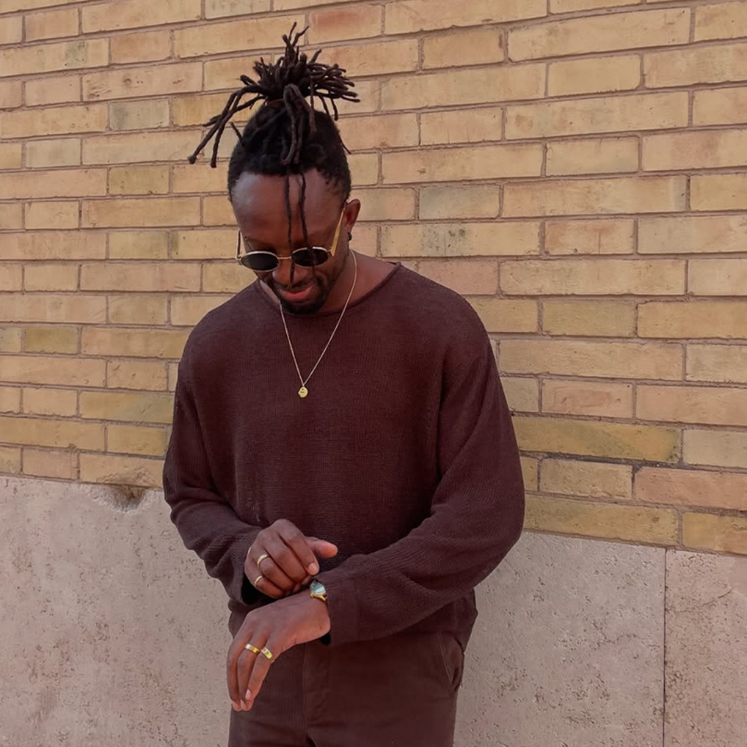 fashionable man wearing monateo jewelry