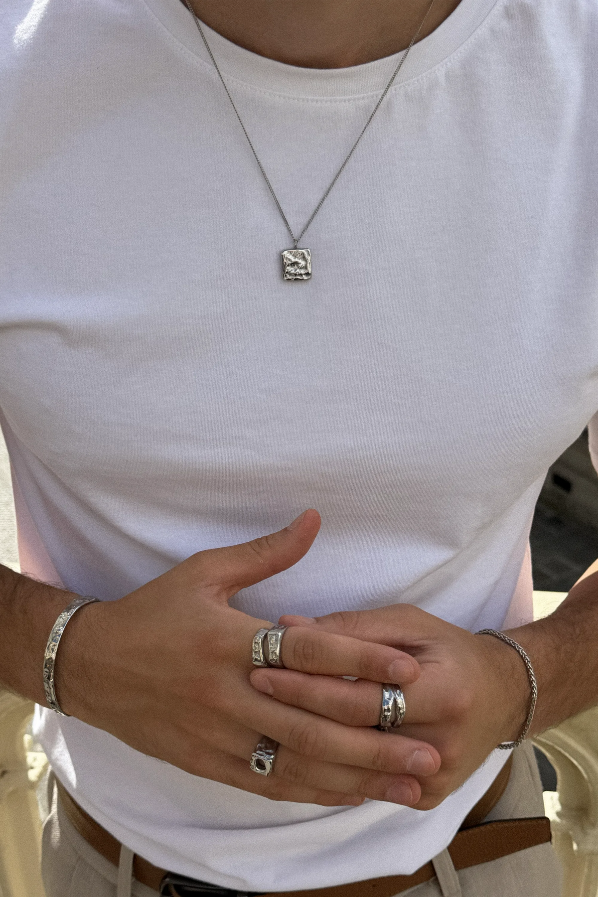 bloc necklace silver