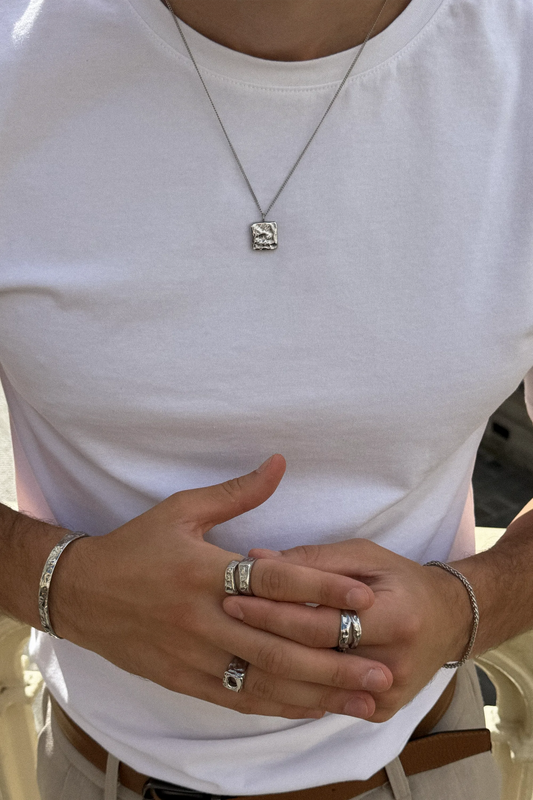 bloc necklace silver